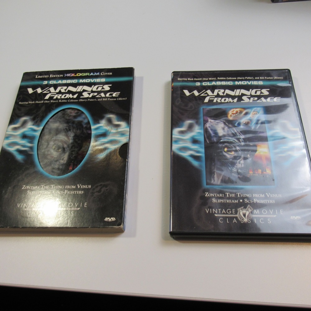 Warnings From‎ Space DVD 3 Classic Movies Hologram Cover Sci-Fi